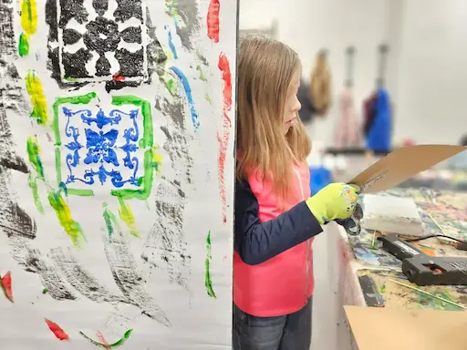 Children painting together